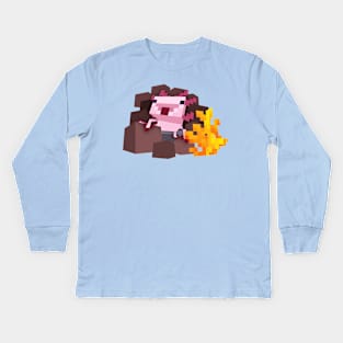 Axolotl Cubed Kids Long Sleeve T-Shirt